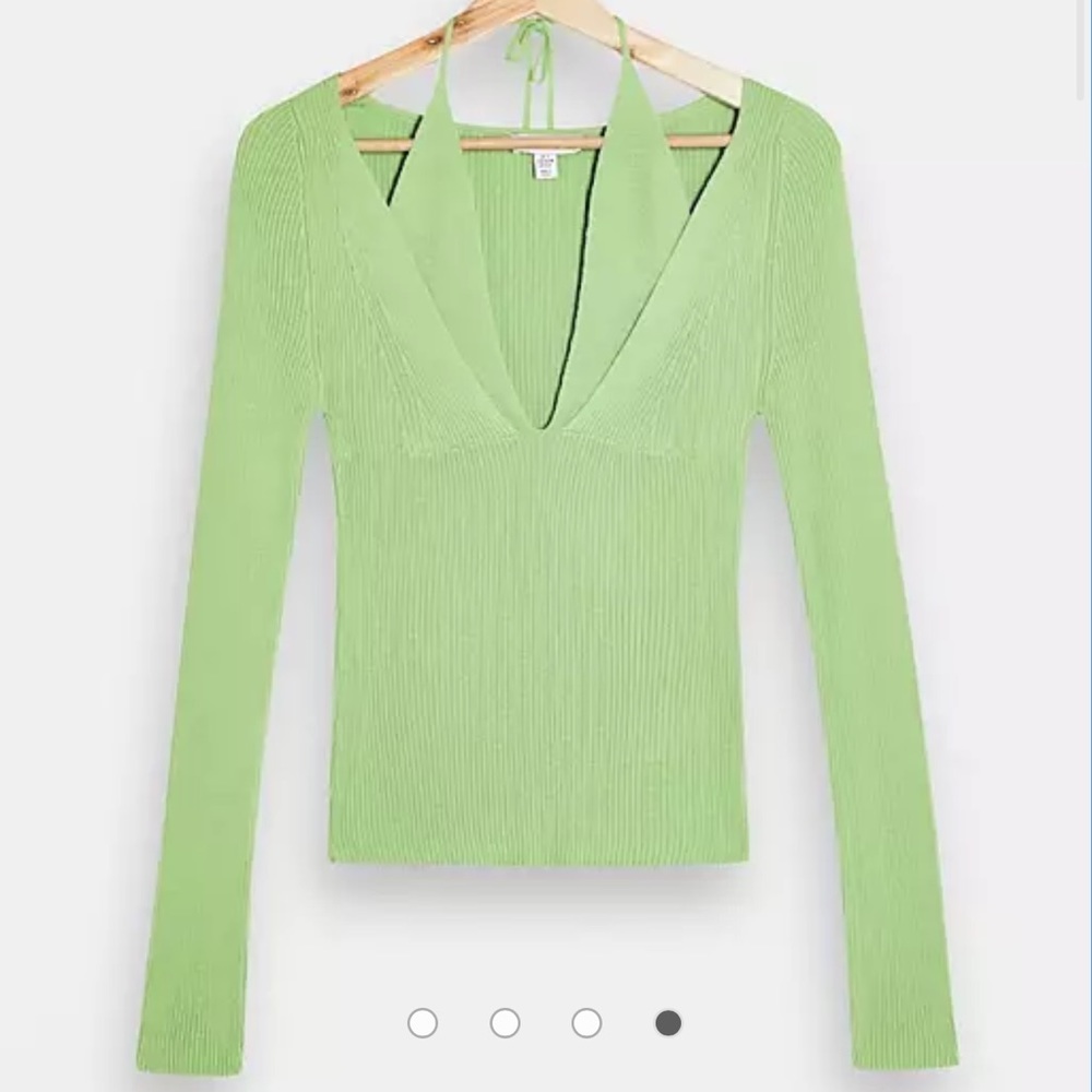 Topshop strappy halter neck knit top - size small